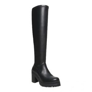 Madden Girl Coretta Knee High Boot Black Lug Sole NEW Size Women's 7.5